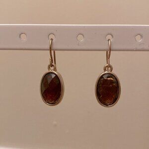 Gold Tone Earrings W Geometric Shape Baltic Amber Synthetic Stones